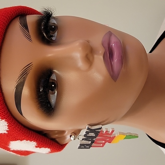 Ethnic Earrings, BLACK LOVE, 3" L x2.75 W" Beauty Colletion Brand - Picture 4 of 13